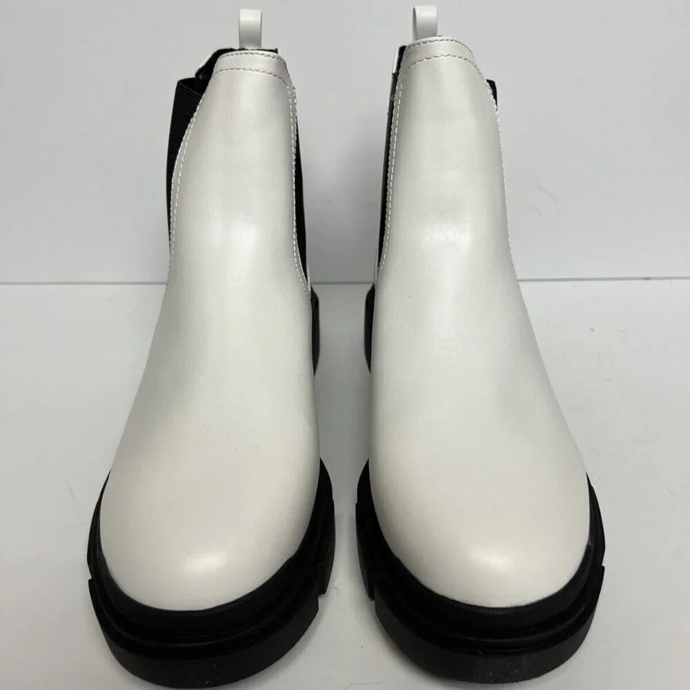 Nine West Women's Abra3 Chelsea Boot White Size 9.5 M